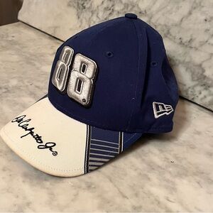 Dale Earnhardt Jr Blue and White Cap with Embroidered Details